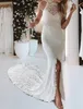 Sexy Beach Open Back Boho Wedding Dress Halter Sleeveless Split Front Chapel Train Lace Bridal Party Gown Custom Made Vestidos De Noiva