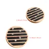 Smyckespåsar 1 PC Wood Pu Leather Rings Display Stand Tray Case Round Type Ring Stud Earring Organizer