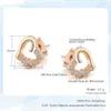 Charm Cute Love Heart Stalling Orecchini per donne Crystal Crystal Rose Gold Ear Gioielli Valentino Regali R230603