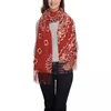 Шарфы прохладный красный бандана пейсли в стиле шарф упаковка Женщины Длинная зима теплый кисточка Unisex
