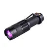 Przenośna mini aluminiowa latarka UV Purple Fiolet Light UV 395nm Torcha 600LM Regulowane ostrości 3