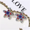 Stud Sweet Personality Starfish Earring For Women Fashion Rhinestone Pentagram Earrings Beach Accessories Jewelry Drop Delivery Dhcrm