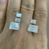 Lösa ädelstenar 2 datorer mycket Moissanite Diamond Baguette Cut 2x5mm Shape Stone Ring