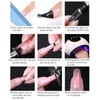 Kits 11 pieces Extension Gel Set French Nail Transparent Nail Camouflage color nail tip Crystal shape Nail gel Slice Brush nail gel