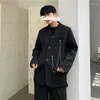 Costumes pour hommes Beige noir Blazer hommes mode société hommes robe veste Streetwear coréen lâche costume décontracté bureau formel