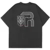 Roupas de moda de grife camisetas H8009 # Rhude Bank Slogan manga curta camiseta de algodão Streetwear Tops roupas esportivas casuais Rock Hip hop para venda