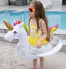 Kids swim Pool Seat ring Floats Inflatable Unicorn flamingo mattress Baby peacock Lounger Chair Children glitter swimming Tubes water Toys Alkingline