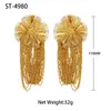 Dangle Lustre Dangle Boucles D'oreilles Pour Les Femmes Géométrique Fleur Cuivre Long Gland Goutte Boucle D'oreille 24K Or Plaqué Parti Bijoux Accessoire Cadeaux 230602