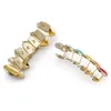 Hip Hop veelkleurige heldere bretels Tandheelkundige tanden Grillz Mannen Vrouwen Gekleurde gouden grills Tanden Set Mode-sieraden Hoge kwaliteit Acht 8 Top Tooth Six 6 Bottom Grills 1256