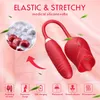 Massager Silicone Rose Dildo Tryckvibrator med klitstimulering Slickande sugande G-Spot-stimulator för kvinnlig vuxen