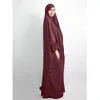 Vestuário étnico One Piece Oração Vestuário Feminino Muçulmano Overhead Abaya 2023 Ramadan Eid Jilbab Khimar Islâmico Modest Vestido Robe Vestido Árabe