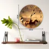 Horloges murales cheval sauvage horloge animale cuisine maison salon décor décoratif suspendu