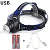 Battery Induction Headlight Sensor Light LED T6 Headlamp Outdoor fishing running zoom head lamp flashlight USB rechargeable headlights