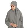 Abbigliamento etnico Ramadan Preghiera musulmana Indumento 2 pezzi Set Donna Khimar Abayas Gonna lunga Hijab Copertura completa Abbigliamento Islam Burka Niqab Jilbab
