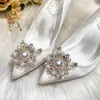 Dress Shoes 2023 Women Pointed Stiletto Rhinestone Pumps White Bridesmaid Wedding Bridal High Heels Plus Size