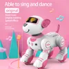 ElectricRC Animals Funny RC Robot Electronic Dog Stunt Dog Voice Command programável Touch-sense Music Song Robot Dog Pink Toys for Girls Gift 230602