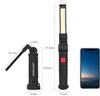 Multifunctional folding car maintenance lamp USB charging flashlight COB working Lights lamps with magnet outdoor emergency worklight torch