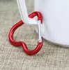 Heart Shaped Carabiner Aluminum Alloy Outdoor Hook Buckle for travelling camping hiking Colorfu mini metal climbing hook Key rings accessary