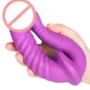 Çift Kafa Dildos Üst Sıvı Silikon Anal Tapa Gerçekçi Penis Lezbiyen Gay Dongs Vajinal Butt Anüs Çift Kullanım Seks Orgazm AV Stimülasyon Masaj Prostat Oyuncaklar