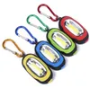 Bärbar mini KeyChain Pocket Torch 3-lägen COB Mini Key Ring Chain Outdoor LED Light Firllight Lamp Multicolor Mini-Torch With Battery