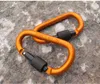 8 cm utomhus resande låsande karabiners d form aluminium legering ryggsäck vattenkokare häng spänne multifunktion klättring camping utomhusverktyg