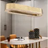 Lampadari Lampadario moderno in oro Illuminazione per sala da pranzo Lampada di cristallo Isola da cucina di lusso LED Cristal Home Decor Fixtures
