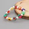 Strand Mixed Boho Ethnic Style Freshwater Pearl Bracelets Charm Fruit/Flower Shape Polymer Clay Beads Fashion Women Jewelry Accessories