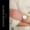 여성 시계 일본 쿼츠 운동 고품질 36mm Hannah Martin 여성 스테인레스 스틸 메시 장미 금 방수 레이디 시계 드롭 230602