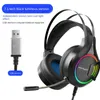 Tuner K3 Bedrade gaming-headset met microfoon E-Sports Game 7.1 Luminous RGB rood en zwart Computerhoofdtelefoon