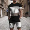 Tracksuits Summer New Short Sleeve Street Fashion 3D Printing Sportswear Men's Clothing P230603