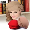 Wide Brim Hats Bucket Hats Winter Beret Beanies Hat Women's Wool Hat Fashion Female Beret Cap French Trilby Soft Pillbox Hat Dress Hat 230602