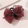 Pinces Bowknot Maille Pince À Cheveux Fil Ruban Épingle À Cheveux Organza Nœud Papillon Griffes Barrettes Géométriques Fée Chapeaux Accessoires Drop Delivery Dhtfs