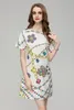 Sukienka z koralikami 2023 Wiosna/lato oryginalny projektant biżuterii mody wydruku damski okrągły szyję z krótkim rękawem eleganckie paski sukienki