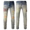 2023 Высококачественные новые мужские дизайнерские джинсы мода скинни скинни прямой стройные джинсы растягивают повседневные брюки мири