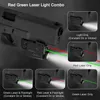 Lampe de poche rechargeable USB avec lumière laser rouge et verte tactique pour visée laser légère 500 lumens