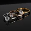 Pierścień Solitaire stal nierdzewna pierścienie CZ Rose Gold Kolor Zaraz zaręczynowy Cuubic Cyrronia For Women Girl