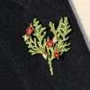 Broches Prachtige Creatieve Grote Boom Broche Vrouw Kleding Hoed Ssilk Sjaal Accessoires Plant Vakantie Cadeau