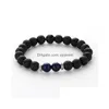 Beaded 19 Colors Natural Stone Black Volcanic Lava Beads Essential Oil Diffuser Bracelet Nce Yoga Pseira Buddha Jewelry Drop Deliver Dh1Ee