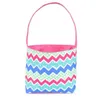 Easter bunny ears bags Canvas cartoon stripe dots basket festival decor candy gift party bags Put Easter Eggs Kids Burlap Easter Baskets