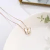 Pendant Necklaces Butterfly Necklace For Women Imitation Pearls Gold Rose Silver Color Titanium Steel Sweet Jewelry Lover Gift(GN241)