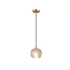 Pendant Lamps Crystal Light LED Glass Modern Bedside Table Chandelier Decoration Brass Hanging Lamp For Indoor Kitchen Dining Bedroom