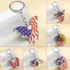 Creative Independence Day American Flag Keychain Pendant Fjäril