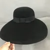 Sombreros de ala ancha Sombreros de cubo Estilo retro Negro Sombrero de fieltro de lana pura Sombrero de ala ancha Mujeres Invierno Fedora Cloche Sombrero de bombín Banda de cinta Boda Fiesta Sombrero de iglesia 230602