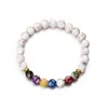 Strand Natural Volcano Stone Crown Bracelet Yoga Buddha Beads 8mm Bijoux en perles colorées Ns5