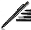 Multifunktion Militärförsvar Taktisk penna Emergency Ficklight Lights Portable Ball Point Pens Glass Breaker Outdoor Vandring Camping Rescue Tool