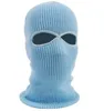 2 Löcher warme Strickmasken Taktische warme Schalmützen Winterwärmer Skimaske Kappe Vollgesichts-Halsabdeckung gestrickte Kapuzen Totenkopf-Beanie-Mütze