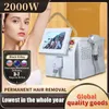 Diodo de remoção de cabelo laser 2000w ninho de grande potência a laser platina permanente 755 808 1064nm Diodo Alexandra Laser Três comprimento de onda para salões