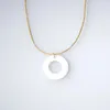 Pendant Necklaces Minimalist Gold-color Rope Shell Necklace For Man Women White Star Round Collar Gift Couples Base Chain