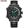 WEIDE Mens Sports Auto Date Semaine Affichage Numérique Quartz En Acier Inoxydable Bande Ceinture Montre-Bracelet Noir Horloge Relogio Masculino Hour2853