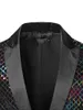 Fato Masculino Fato Masculino Prom Luxo Ouro Prata Colorido Plaid Lantejoulas Jaqueta Blazer Masculino DJ Dance Festival Traje de Festa de Halloween